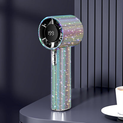 Handheld Violent Turbine Little Fan USB Digital Display Portable Long Endurance Fan