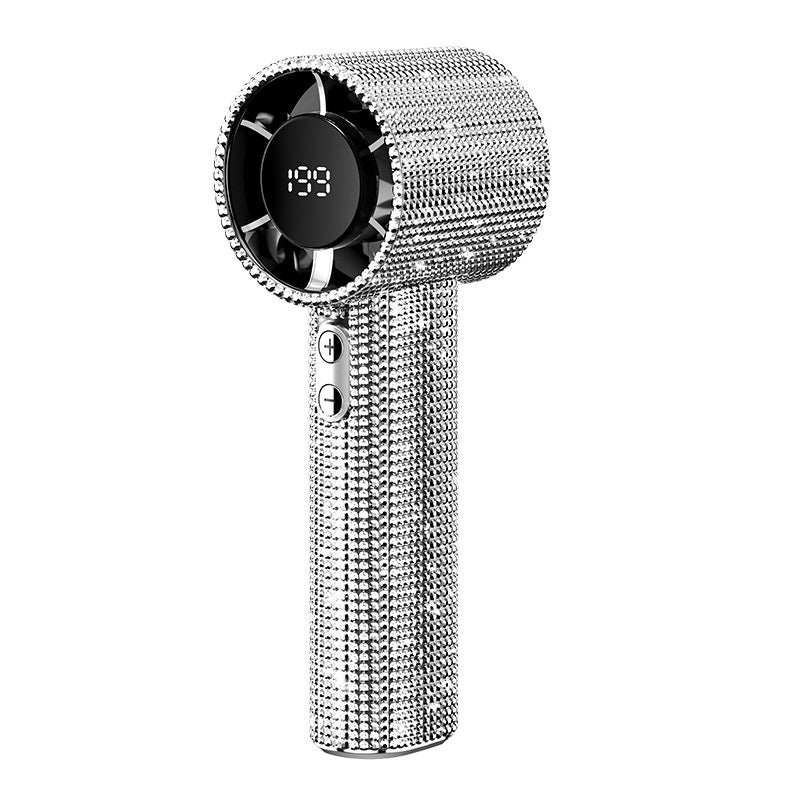 Handheld Violent Turbine Little Fan USB Digital Display Portable Long Endurance Fan