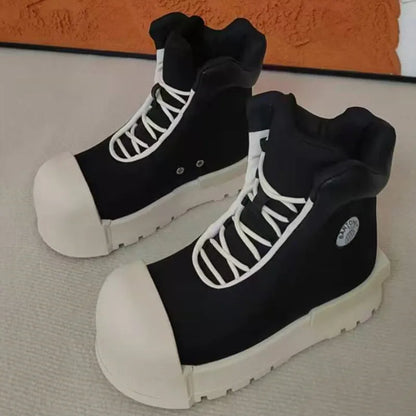Men Casual Sport Boots New Thick Heeled Height Increasing Sneakers Breathable Outdoor Shoes Women Ugly Cute Big Head Boots