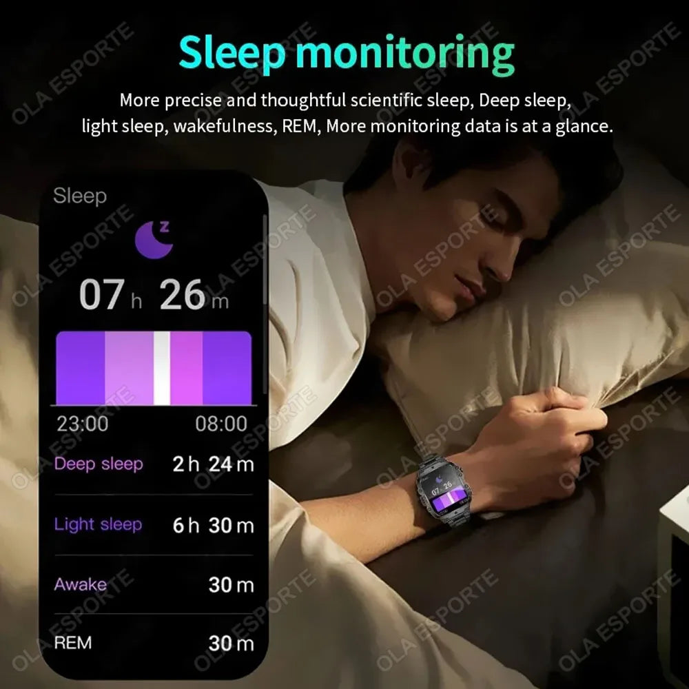 2025 For Huawei Xiaomi Military Men Smartwatch GPS Men Flashlight Waterproof Outdoor Sport Tracker HD Bluetooth Call Smart Watch New