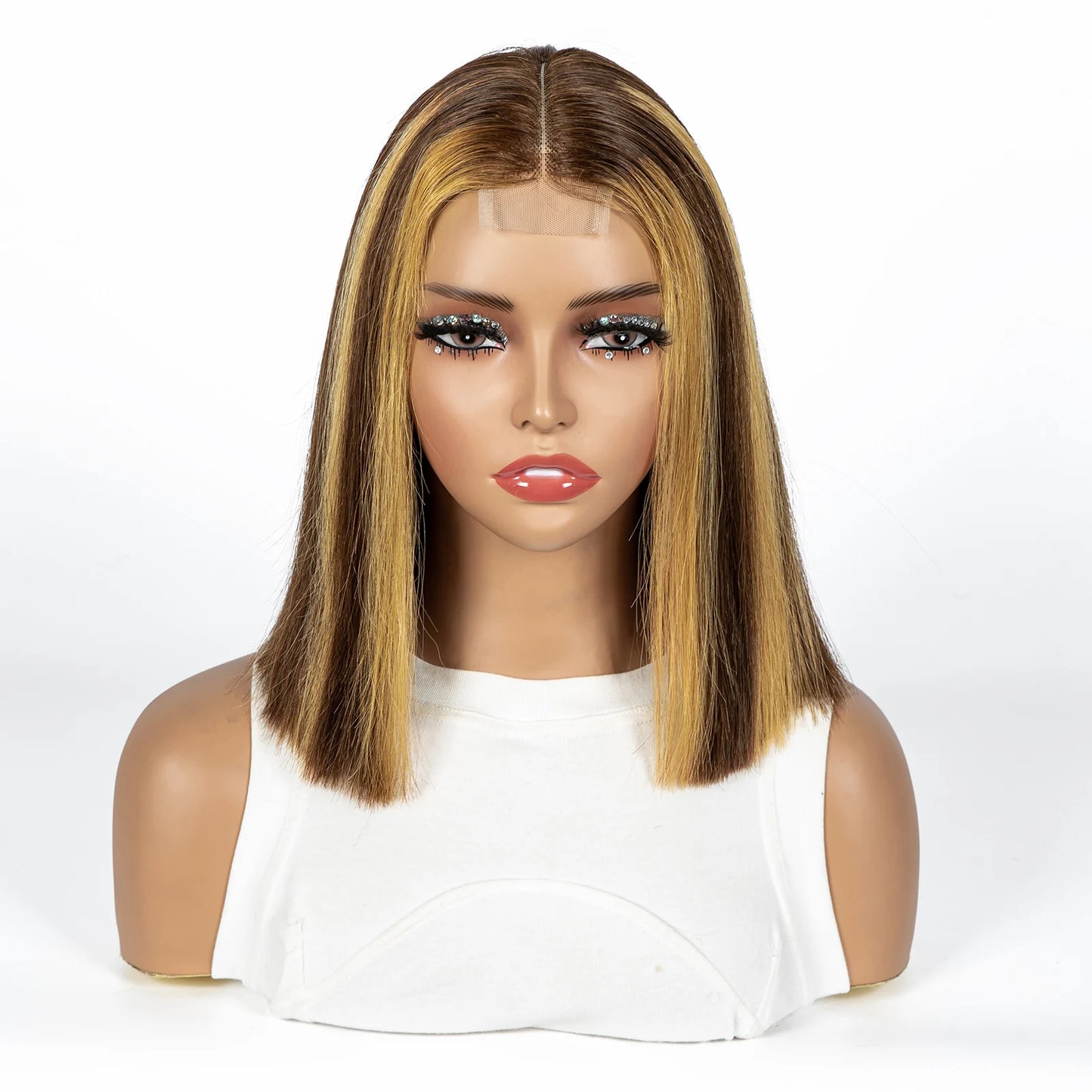 12A Double Drawn 2x6 Lace Closure Bone Straight Bob Human Hair Wigs 250% Density Brazilian Remy Human Hair Wig for Black Women