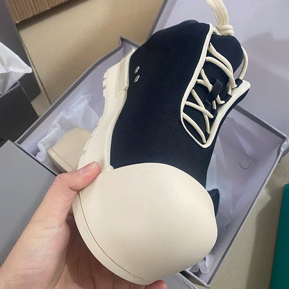 Men Casual Sport Boots New Thick Heeled Height Increasing Sneakers Breathable Outdoor Shoes Women Ugly Cute Big Head Boots