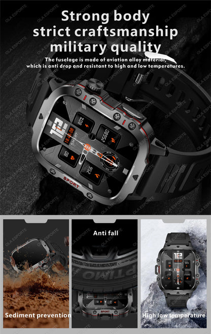 2025 For Huawei Xiaomi Military Men Smartwatch GPS Men Flashlight Waterproof Outdoor Sport Tracker HD Bluetooth Call Smart Watch New