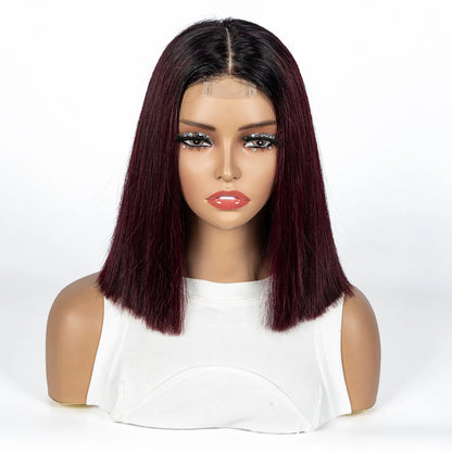 12A Double Drawn 2x6 Lace Closure Bone Straight Bob Human Hair Wigs 250% Density Brazilian Remy Human Hair Wig for Black Women