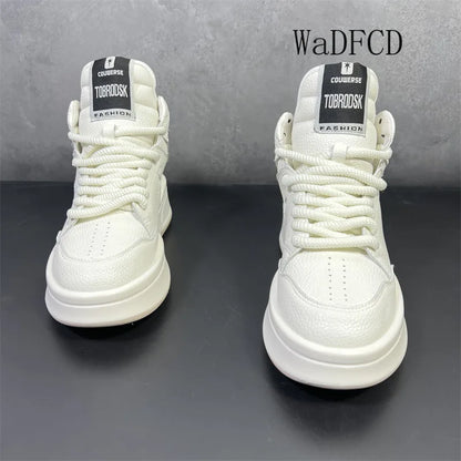 High Top Sneakers Plus Size 45 Mens Designer Shoes Fashion Casual Microfiber Leather Breathable Height Increased Platform Shoes