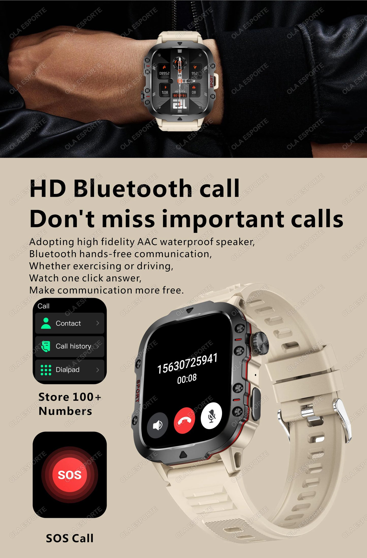 2025 For Huawei Xiaomi Military Men Smartwatch GPS Men Flashlight Waterproof Outdoor Sport Tracker HD Bluetooth Call Smart Watch New