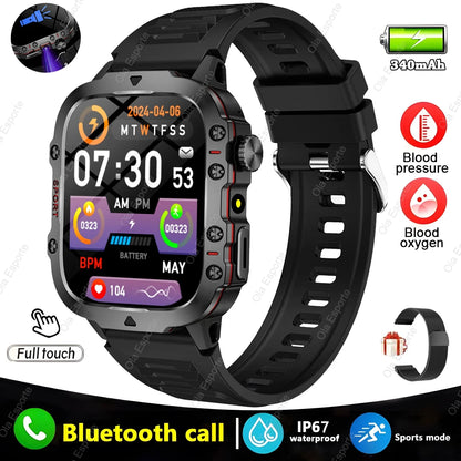 2025 For Huawei Xiaomi Military Men Smartwatch GPS Men Flashlight Waterproof Outdoor Sport Tracker HD Bluetooth Call Smart Watch New