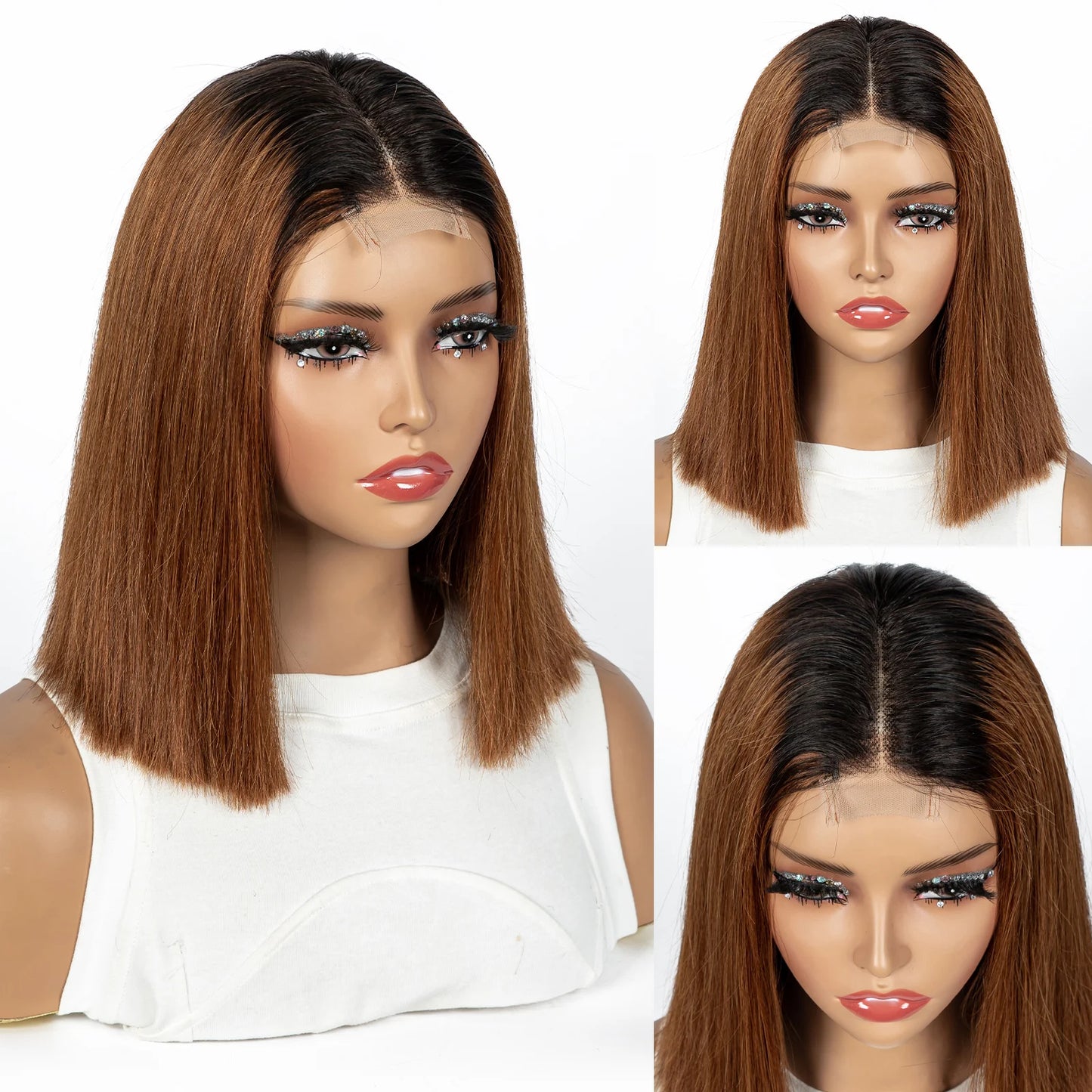 12A Double Drawn 2x6 Lace Closure Bone Straight Bob Human Hair Wigs 250% Density Brazilian Remy Human Hair Wig for Black Women