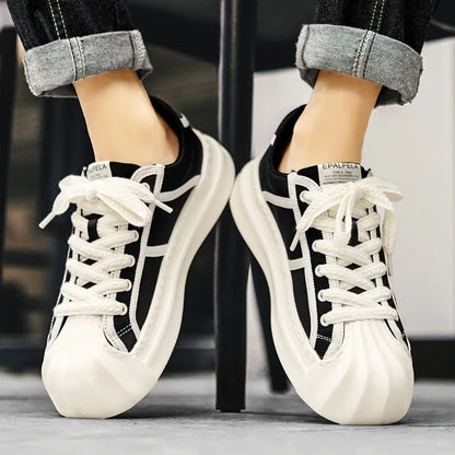 Casual Trendy Summer Shell Head Men's Shoes Breathable Niche Design Sensibility Sports White Trendy Shoes Rubber Outsole
