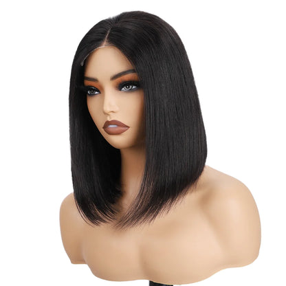 Human Hair Bob Straight Pre Cut Lace Front Wigs Human Hair Upgraded No Glue Lace Front Wigs For Women
