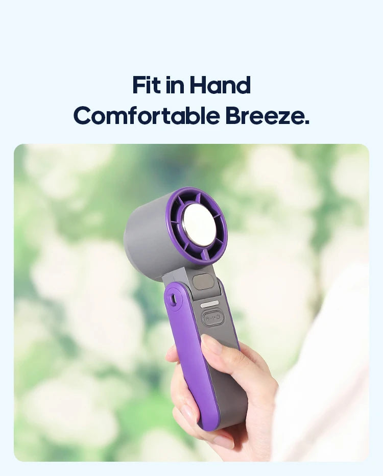Hand Fan - Ultra Power Pocket Fan, Unique Sleek Design, Mini Handheld Fan with 5 Speeds, Lanyard, USB Rechargeable Portable Fan for Travel,Women,Men, Mini Fan Game Changer