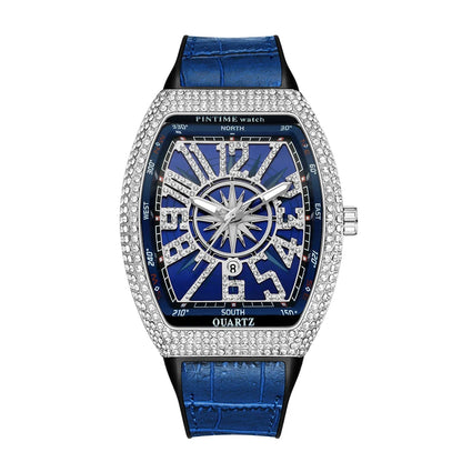 Fashion Mens Watches Men Wristwatches Automatic Quartz Man Clock Male Luxury Reloj Diamond Big Large Arabic Numeral Dial Watch