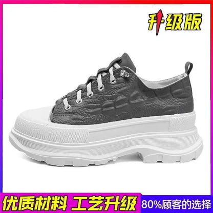 Men's Canvas High Top Sneakers Breathable Ice Silk Thick Bottom Casual Sports Shoes Easy Wear Heightening Summer Trend