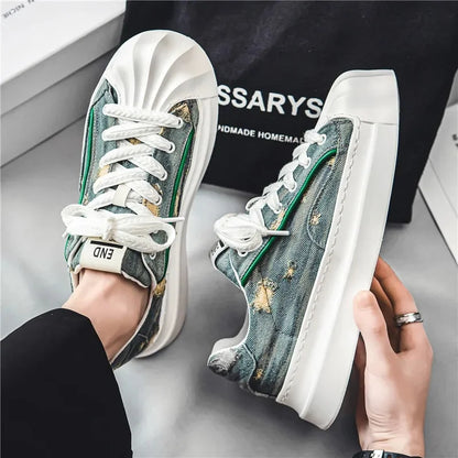 Casual Trendy Summer Shell Head Men's Shoes Breathable Niche Design Sensibility Sports White Trendy Shoes Rubber Outsole