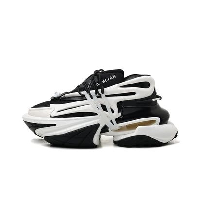 Flat Platform Daddy Shoes Women Patchwork Air Cushion Elastic Shoes Thick Sole Shock-Absorbing Spaceship Sneakers Unisex