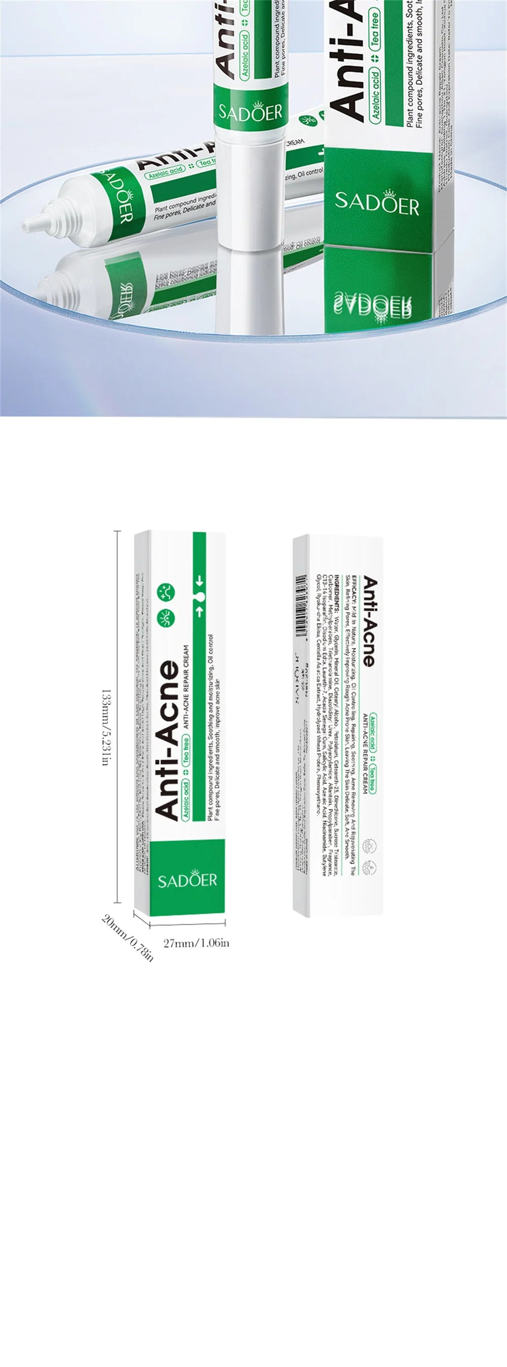 Salicylic Acid Acne Treatment Face Cream Repair Pimple Spots Deep Cleaning Pore Anti-acne Scar Oil Control Moisturizer Skin Care