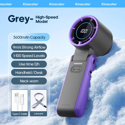 Hand Fan - Ultra Power Pocket Fan, Unique Sleek Design, Mini Handheld Fan with 5 Speeds, Lanyard, USB Rechargeable Portable Fan for Travel,Women,Men, Mini Fan Game Changer