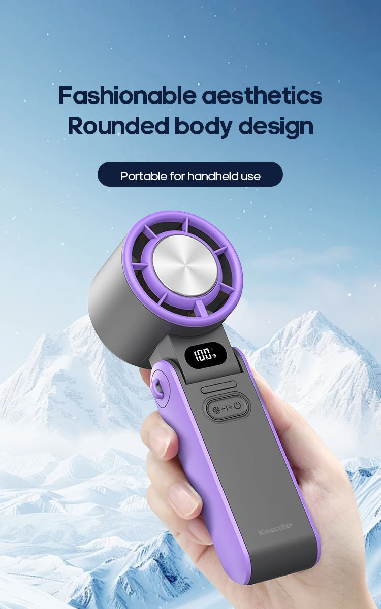Hand Fan - Ultra Power Pocket Fan, Unique Sleek Design, Mini Handheld Fan with 5 Speeds, Lanyard, USB Rechargeable Portable Fan for Travel,Women,Men, Mini Fan Game Changer