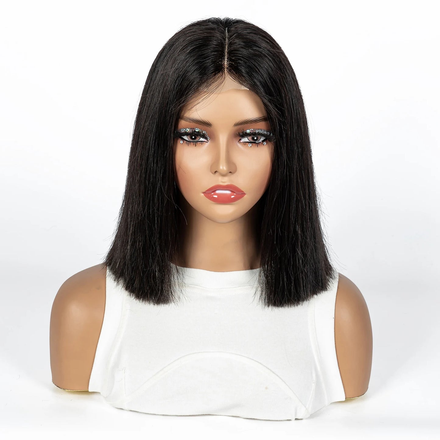 12A Double Drawn 2x6 Lace Closure Bone Straight Bob Human Hair Wigs 250% Density Brazilian Remy Human Hair Wig for Black Women
