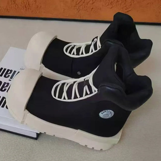 Men Casual Sport Boots New Thick Heeled Height Increasing Sneakers Breathable Outdoor Shoes Women Ugly Cute Big Head Boots