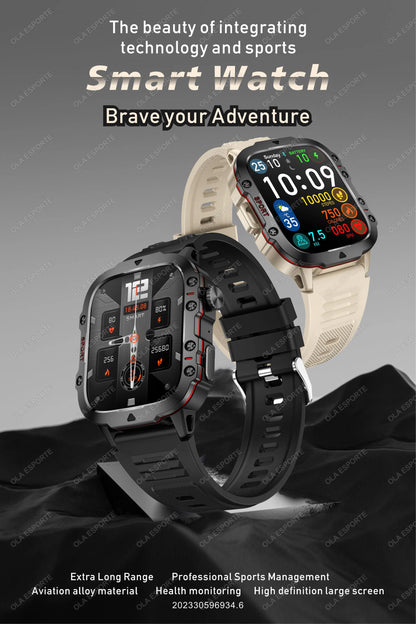 2025 For Huawei Xiaomi Military Men Smartwatch GPS Men Flashlight Waterproof Outdoor Sport Tracker HD Bluetooth Call Smart Watch New