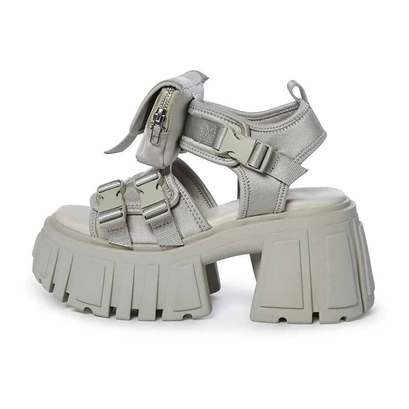Women's Platform Spanish Fashion Brand 2024 Spring Style Dark Punk Height Increasing Roman Shoes Open Toe Men Sandal Boots