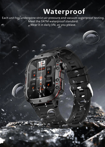 2025 For Huawei Xiaomi Military Men Smartwatch GPS Men Flashlight Waterproof Outdoor Sport Tracker HD Bluetooth Call Smart Watch New