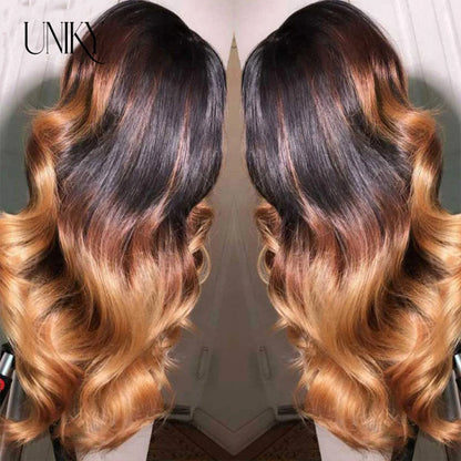 Ombre Lace Front Wig Human Hair Wigs For Women Brazilian Body Wave Lace Front Wig 13X4 Blonde Lace Frontal Wig On Sale Clearance