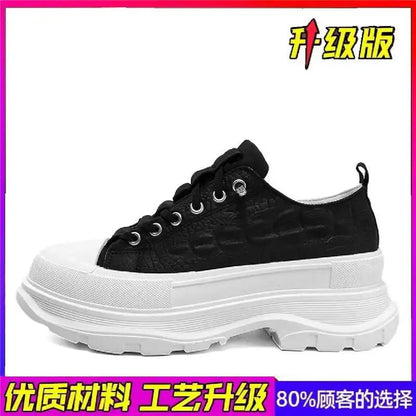 Men's Canvas High Top Sneakers Breathable Ice Silk Thick Bottom Casual Sports Shoes Easy Wear Heightening Summer Trend