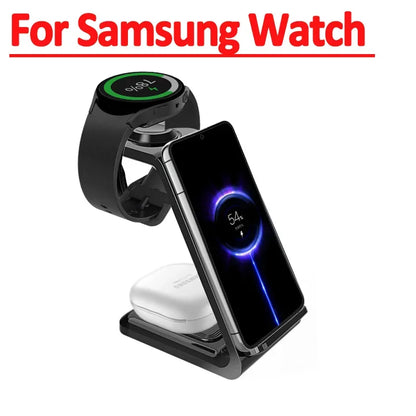 3 in 1 Travel Wireless Charger For Samsung Galaxy S23 S22 Watch 6 pro/5/4/3 Active 1 2 Buds 2 Pro Plus Fast Charging Station