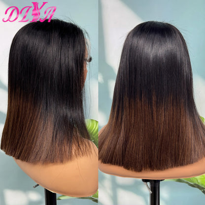 15A Super Double Drawn Bone Straight Bob Human Hair Wigs 300% Density High Quality Vietnamese Hair Wigs 13x4 Lace Wig for Women