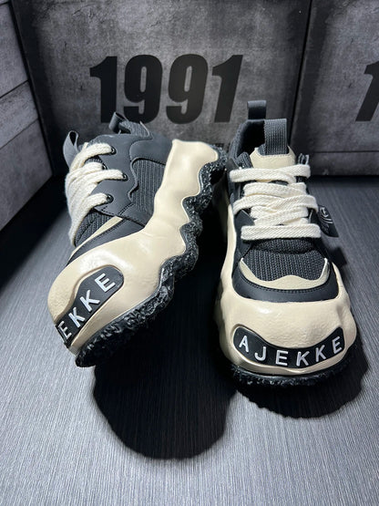 Spring 2025 Men's Faion Sports oes Thi Bot Heightening Dad Trendy round Toe Casual Sneakers Youth Rubber Outsole