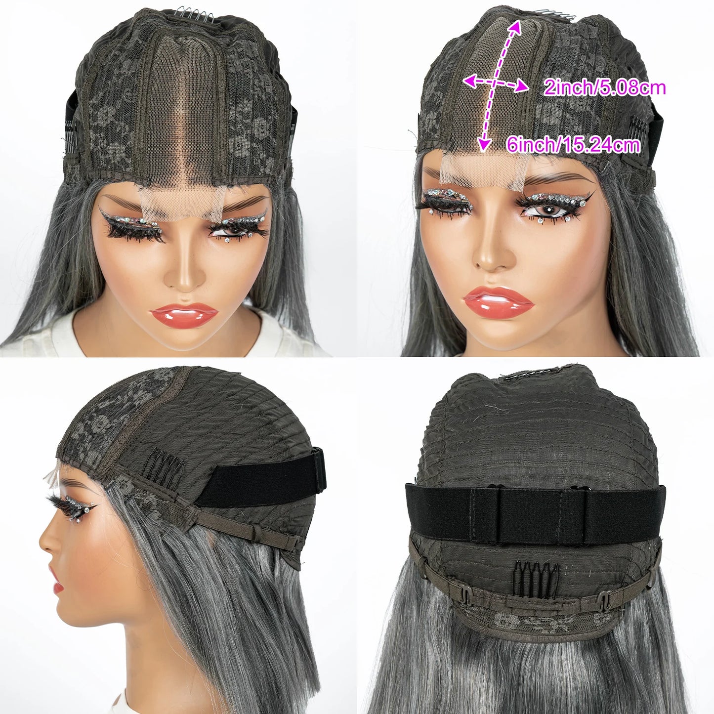 12A Double Drawn 2x6 Lace Closure Bone Straight Bob Human Hair Wigs 250% Density Brazilian Remy Human Hair Wig for Black Women