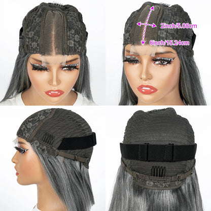 12A Double Drawn 2x6 Lace Closure Bone Straight Bob Human Hair Wigs 250% Density Brazilian Remy Human Hair Wig for Black Women