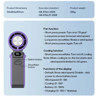 Hand Fan - Ultra Power Pocket Fan, Unique Sleek Design, Mini Handheld Fan with 5 Speeds, Lanyard, USB Rechargeable Portable Fan for Travel,Women,Men, Mini Fan Game Changer