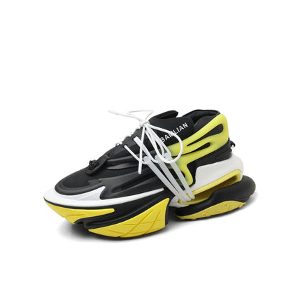 Flat Platform Daddy Shoes Women Patchwork Air Cushion Elastic Shoes Thick Sole Shock-Absorbing Spaceship Sneakers Unisex