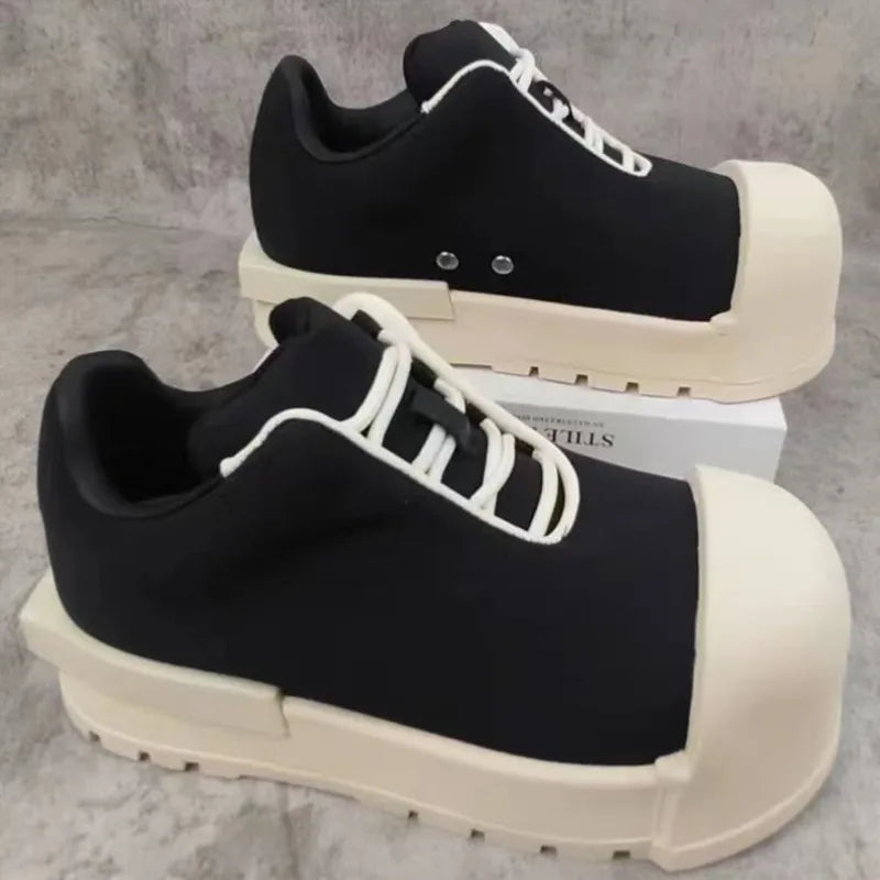 Men Casual Sport Boots New Thick Heeled Height Increasing Sneakers Breathable Outdoor Shoes Women Ugly Cute Big Head Boots