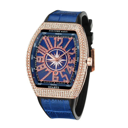 Fashion Mens Watches Men Wristwatches Automatic Quartz Man Clock Male Luxury Reloj Diamond Big Large Arabic Numeral Dial Watch