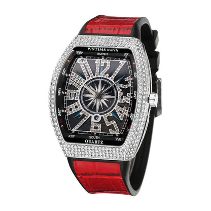 Fashion Mens Watches Men Wristwatches Automatic Quartz Man Clock Male Luxury Reloj Diamond Big Large Arabic Numeral Dial Watch