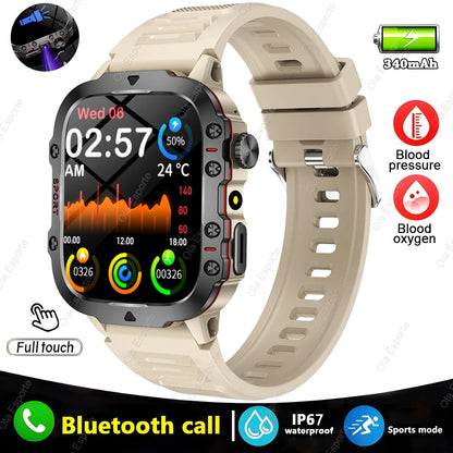 2025 For Huawei Xiaomi Military Men Smartwatch GPS Men Flashlight Waterproof Outdoor Sport Tracker HD Bluetooth Call Smart Watch New