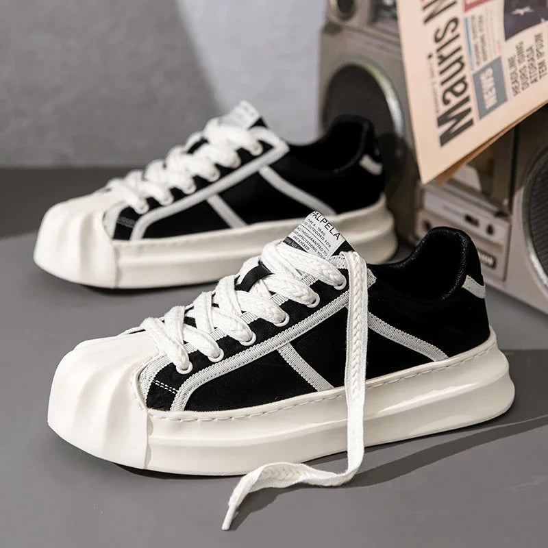 Casual Trendy Summer Shell Head Men's Shoes Breathable Niche Design Sensibility Sports White Trendy Shoes Rubber Outsole