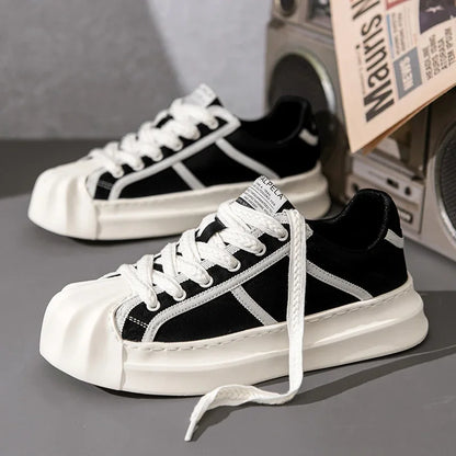 Casual Trendy Summer Shell Head Men's Shoes Breathable Niche Design Sensibility Sports White Trendy Shoes Rubber Outsole