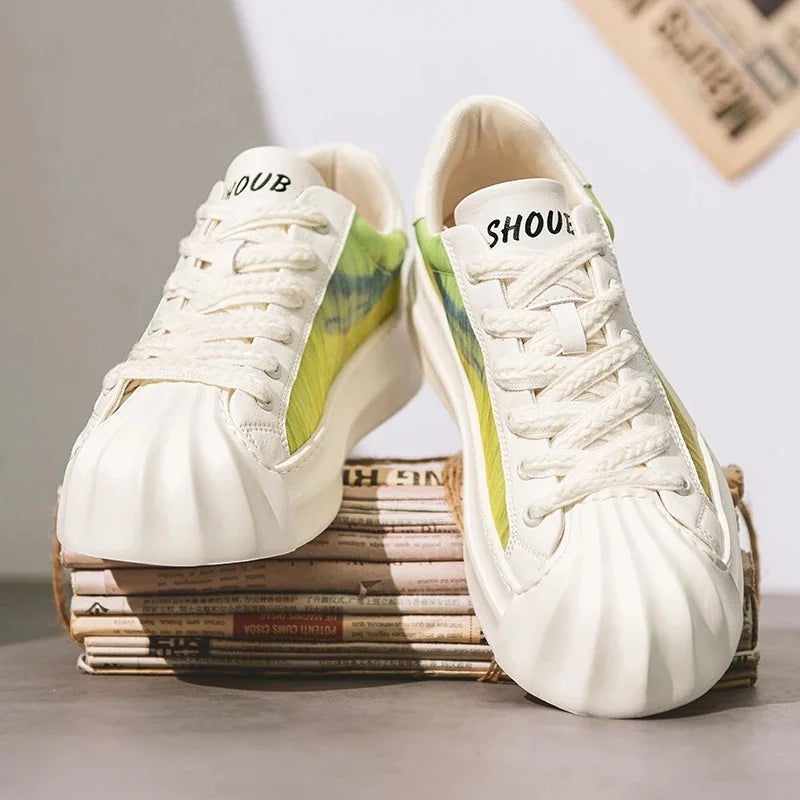 Casual Trendy Summer Shell Head Men's Shoes Breathable Niche Design Sensibility Sports White Trendy Shoes Rubber Outsole
