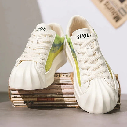 Casual Trendy Summer Shell Head Men's Shoes Breathable Niche Design Sensibility Sports White Trendy Shoes Rubber Outsole