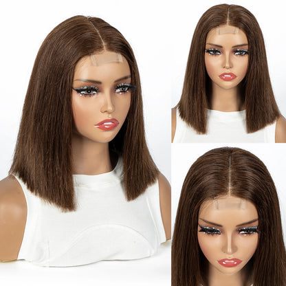 12A Double Drawn 2x6 Lace Closure Bone Straight Bob Human Hair Wigs 250% Density Brazilian Remy Human Hair Wig for Black Women
