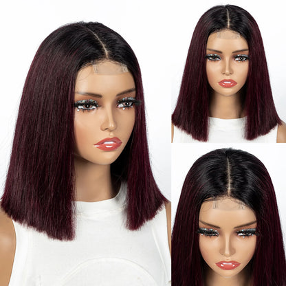 12A Double Drawn 2x6 Lace Closure Bone Straight Bob Human Hair Wigs 250% Density Brazilian Remy Human Hair Wig for Black Women