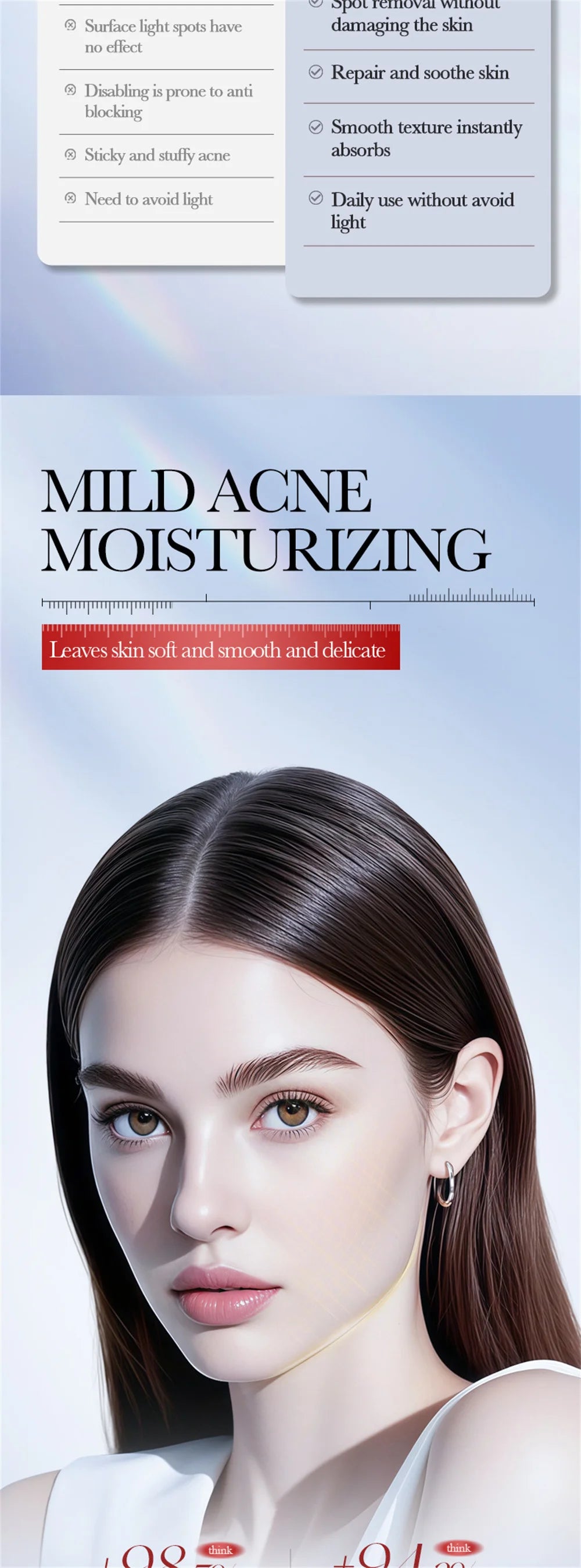 Salicylic Acid Acne Treatment Face Cream Repair Pimple Spots Deep Cleaning Pore Anti-acne Scar Oil Control Moisturizer Skin Care