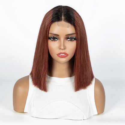 12A Double Drawn 2x6 Lace Closure Bone Straight Bob Human Hair Wigs 250% Density Brazilian Remy Human Hair Wig for Black Women