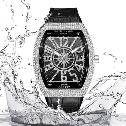 Fashion Mens Watches Men Wristwatches Automatic Quartz Man Clock Male Luxury Reloj Diamond Big Large Arabic Numeral Dial Watch
