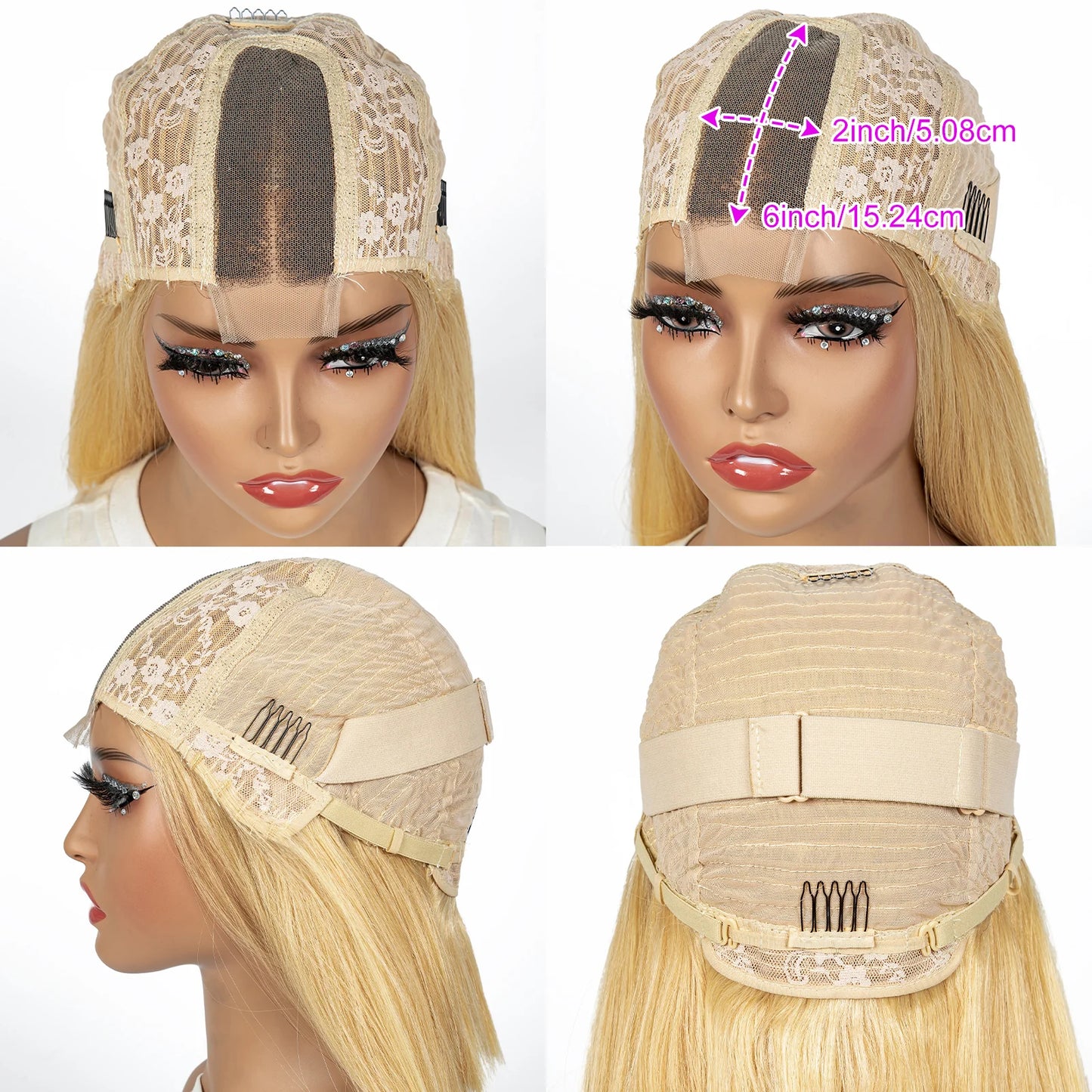 12A Double Drawn 2x6 Lace Closure Bone Straight Bob Human Hair Wigs 250% Density Brazilian Remy Human Hair Wig for Black Women